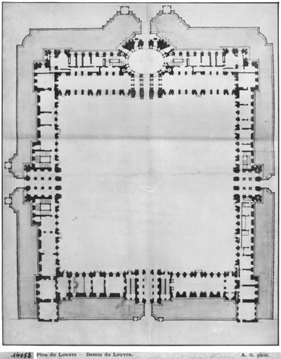 ルーブルの東側の建物のデザイン、「Recueil du Louvre」、第1巻、fol.5から 作： Louis Le Vau